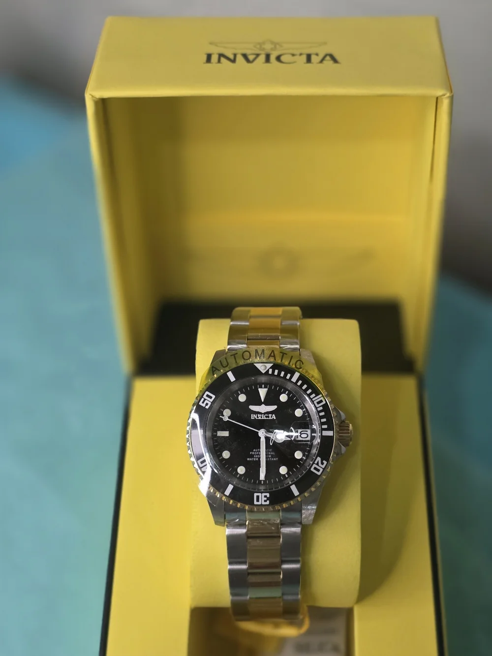 Invicta Men's Black Dial Two-Tone Stainless Steel Watch